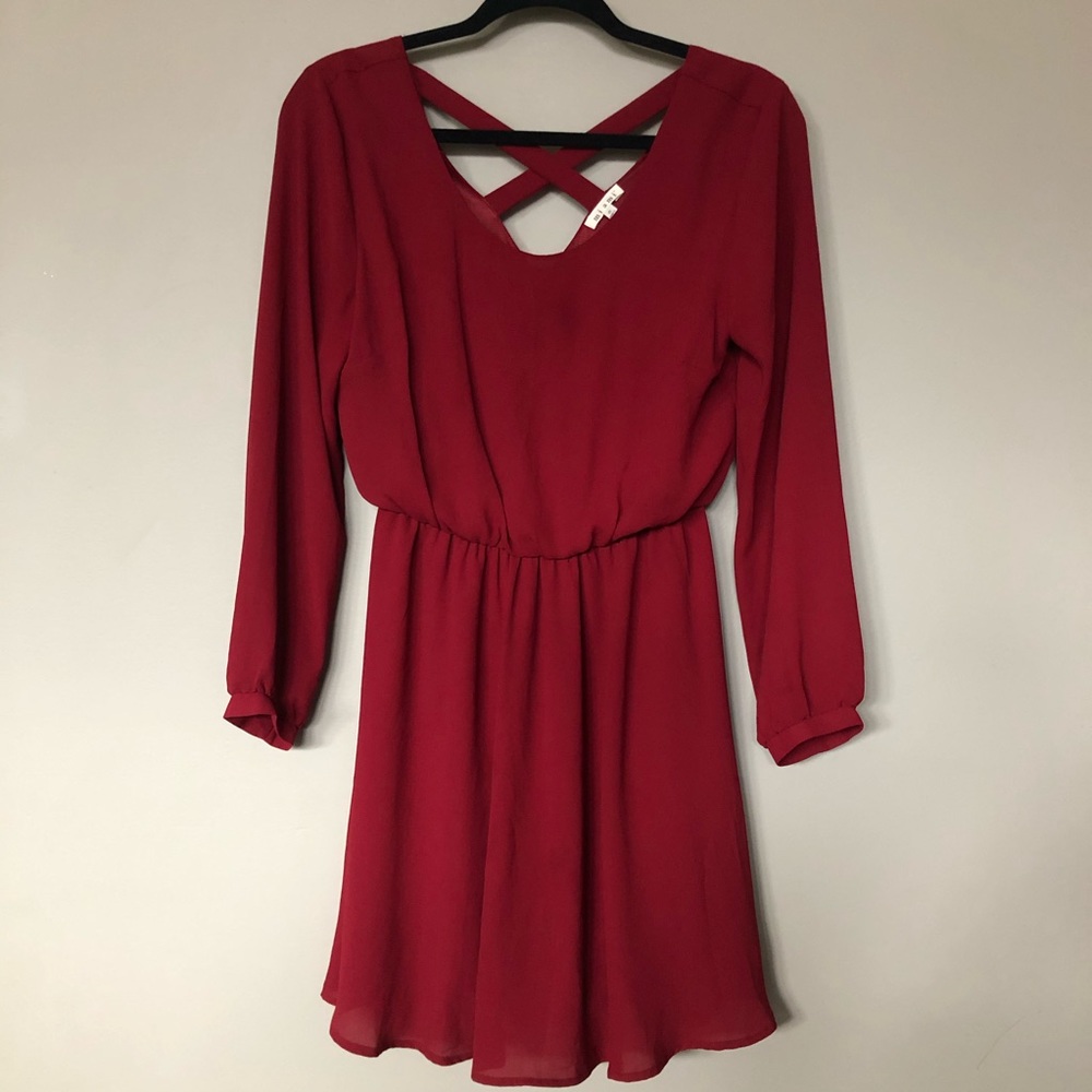 Miami Red Long Sleeve Dress Size Medium